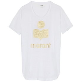 isabel Marant Etoile Koldi T-shirt, White/Light Gold